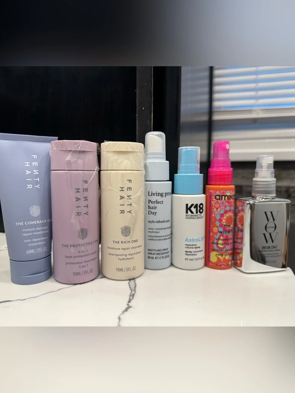 Luxury Hair Care Travel Bundle | Color Wow,K18,FentyHair,LivingProof & Amika 7pc